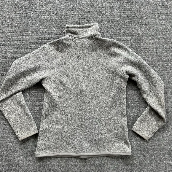 Patagonia Jacket Women Medium Birch White Better Sweater 1/4-Zip Pullover Fleece - Picture 3 of 9